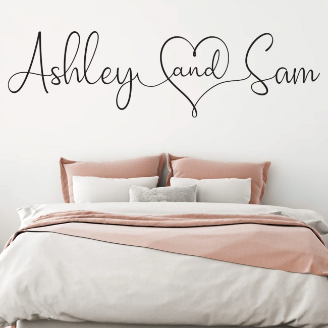 Personalised Couple Names Wall Sticker