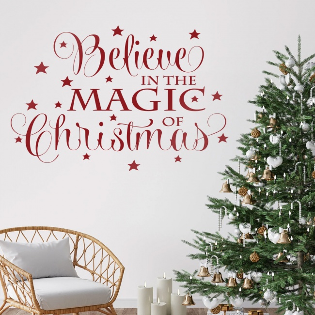 Christmas Window Sticker Believe in Magic of Christmas