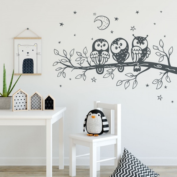 Personalised Cute Owls Wall Sticker