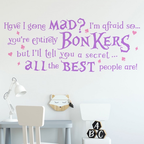 Alice in Wonderland Wall Sticker - Have I gone Mad