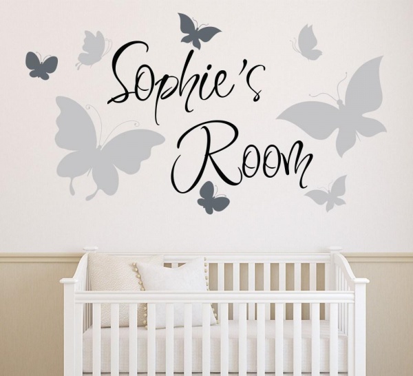 Personalised Wall Sticker with Cute Butterflies
