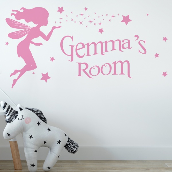 Wishing Fairy Girls Wall Art Sticker Personalised