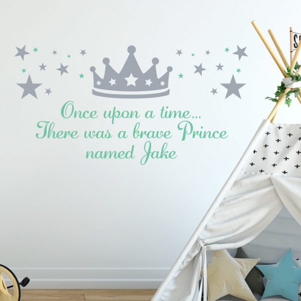 Prince Crown Boys Wall Sticker Personalised