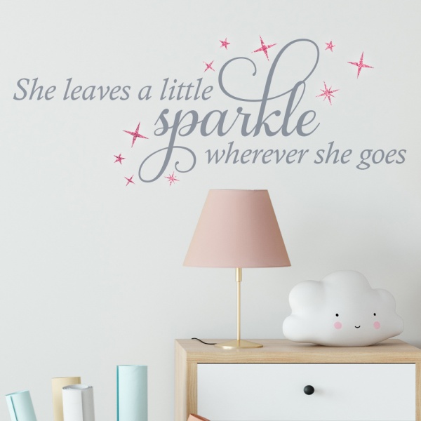She Leaves a Little Sparkle Wherever She Goes Wall Sticker Glitter