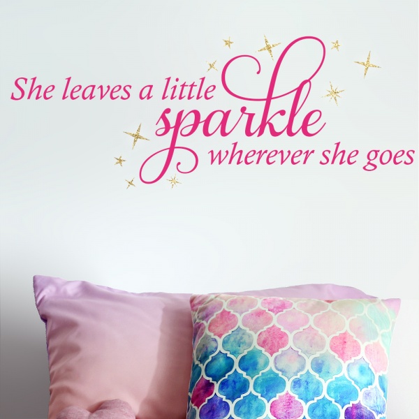 She Leaves a Little Sparkle Wherever She Goes Wall Sticker Glitter