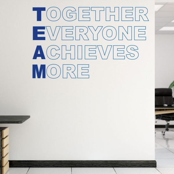 Team Office Wall Sticker - Together Everyone Achieves More