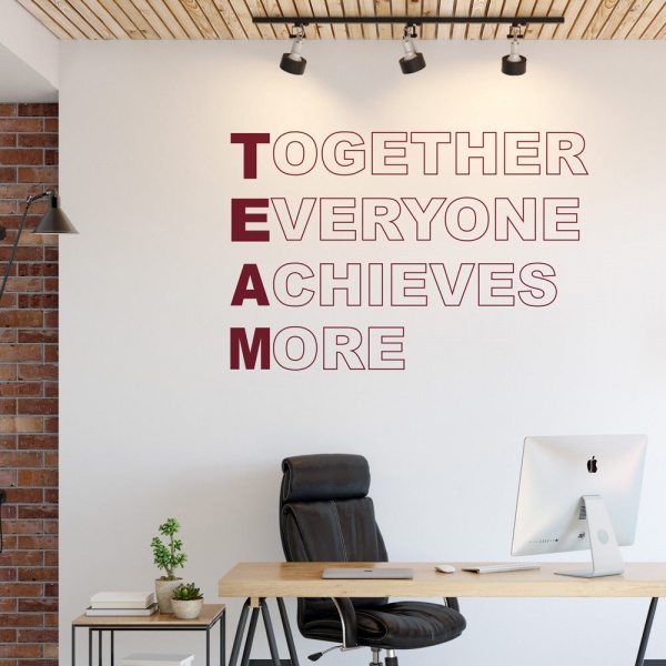 Team Office Wall Sticker - Together Everyone Achieves More