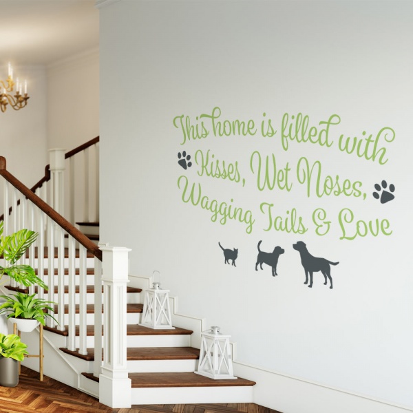 Kisses Wet Noses and Wagging Tails - Dogs Wall Sticker