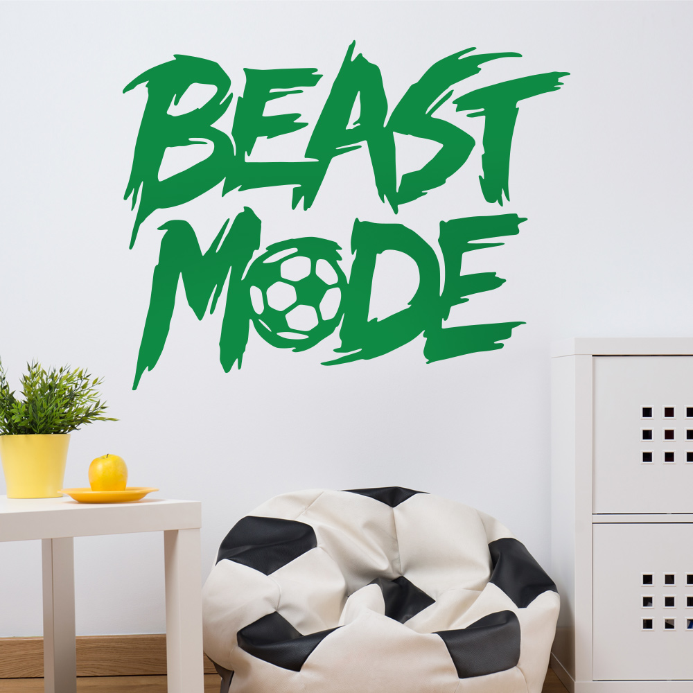 Beast Mode Wall Art Sticker - Football Training Gym Decal