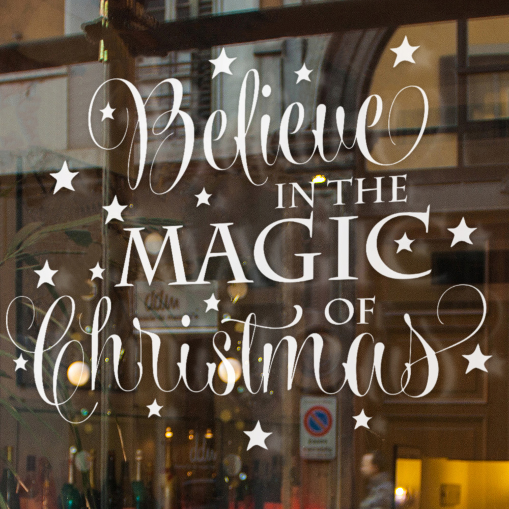 Christmas Window Sticker Believe in Magic of Christmas