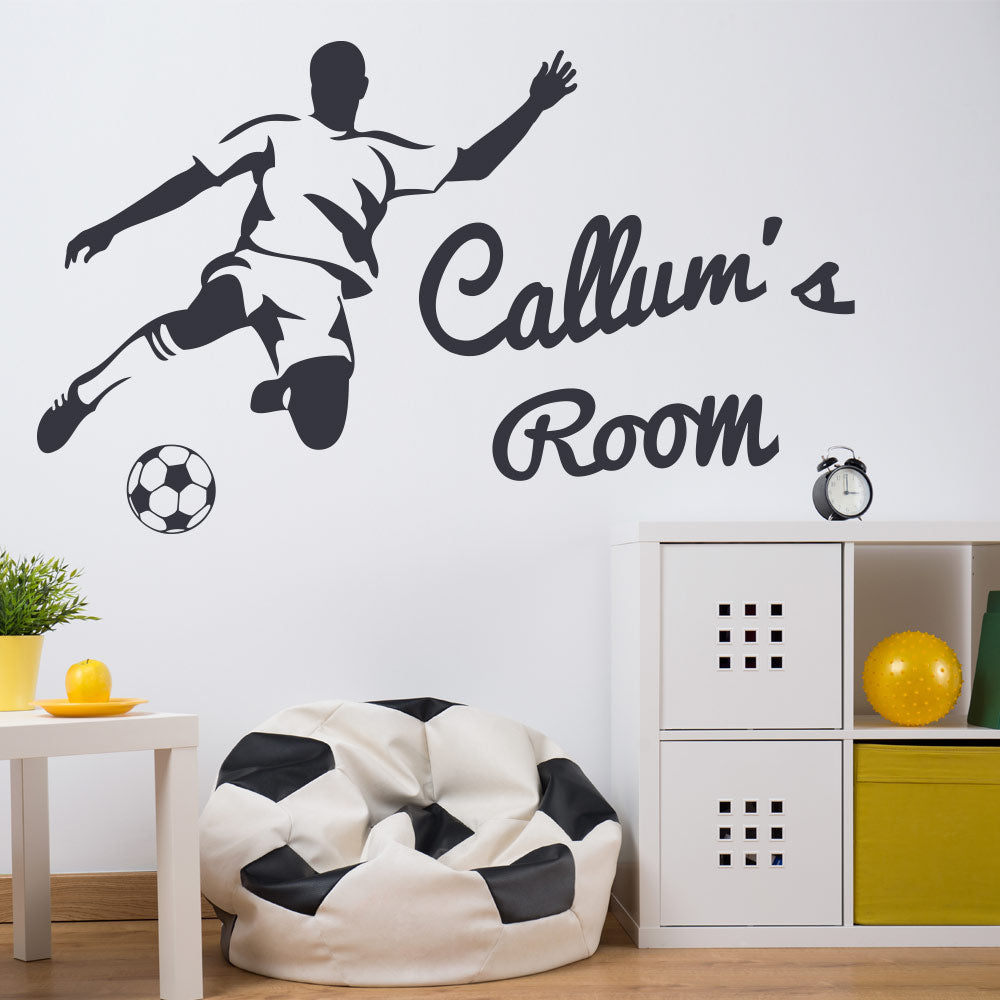 Football Striker Personalised Wall Art Sticker