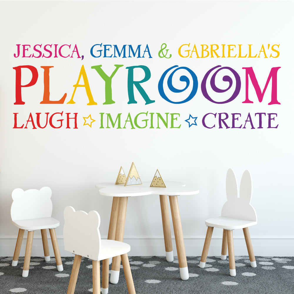 Personalised Rainbow Playroom Bedroom Wall Sticker