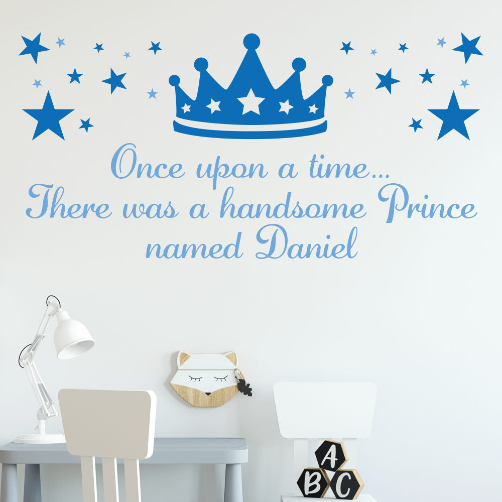 Prince Crown Boys Wall Sticker Personalised