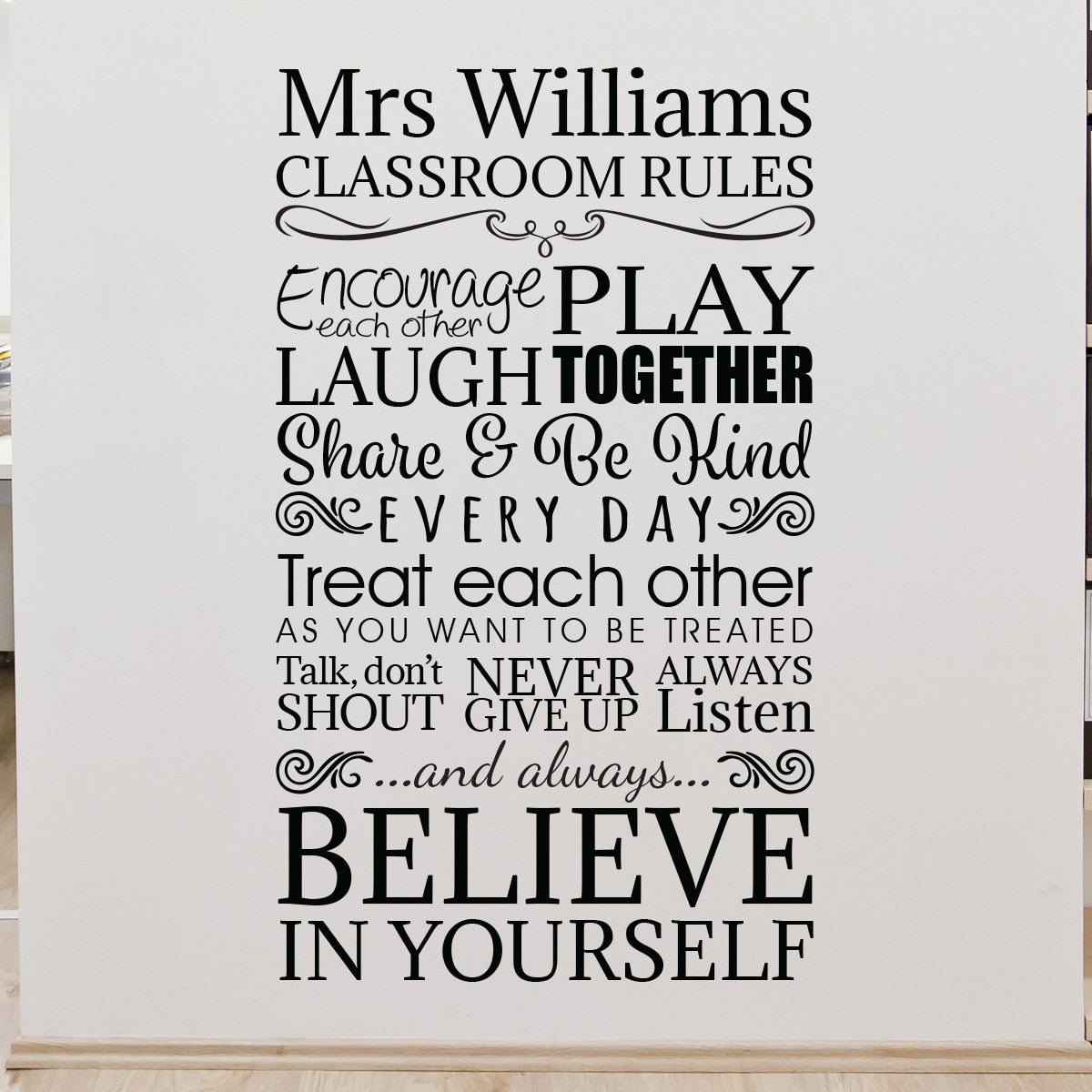 Personalised Classroom Rules Wall Sticker Decal