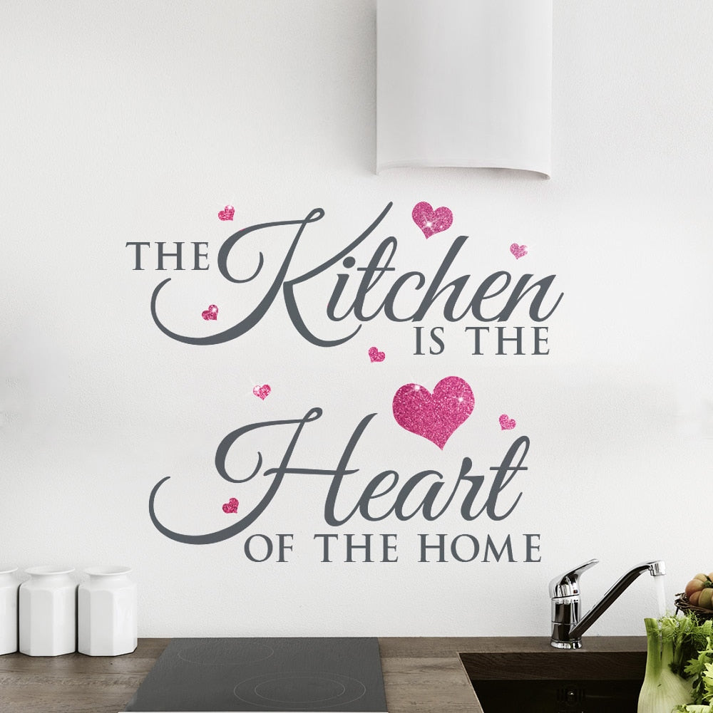 Kitchen is the heart of the home Glitter Wall Sticker