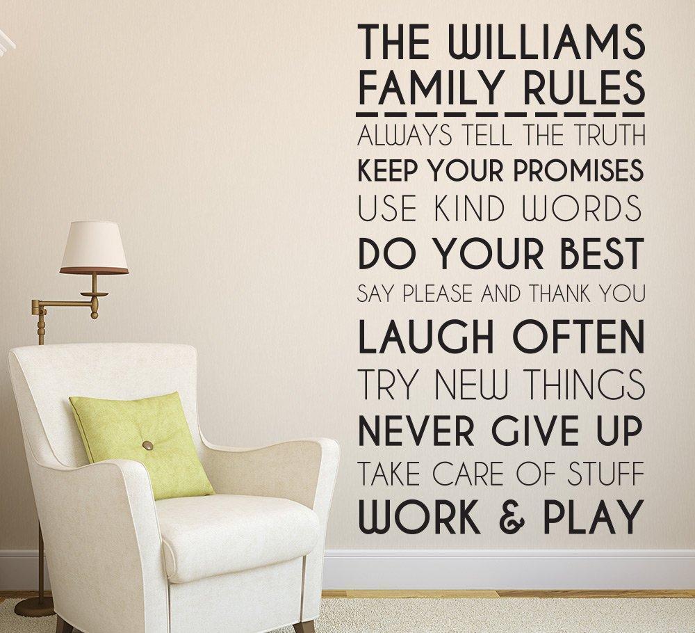 Family Rules Wall Art Sticker
