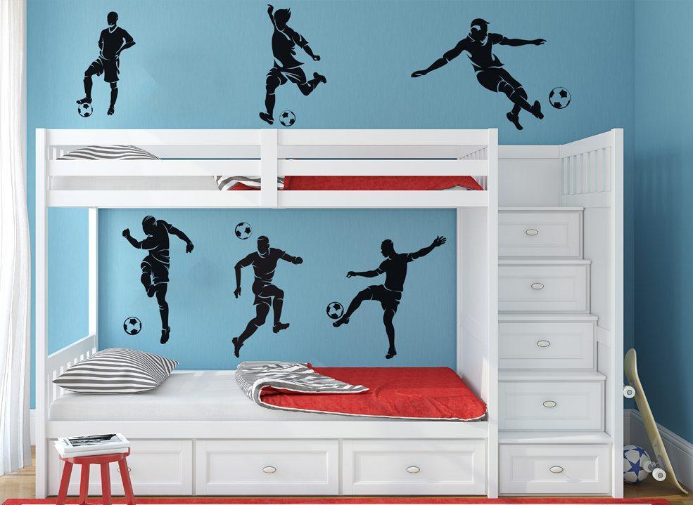 Pack of Football Wall Stickers - Soccer Player Decals