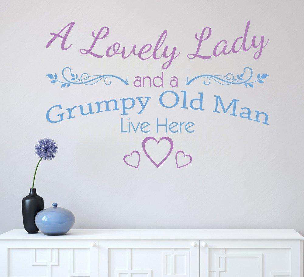 A Lovely Lady and Grumpy Old Man Live Here Wall Sticker