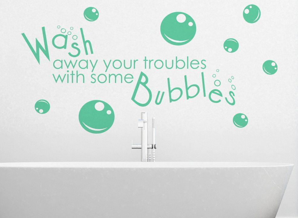 Wash Away Bathroom Wall Art Sticker