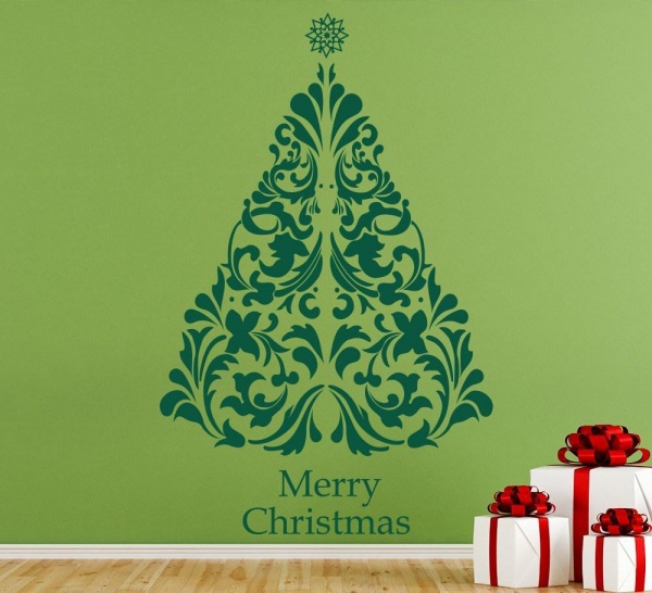 Decorative Christmas Tree Wall Art Sticker Personalised