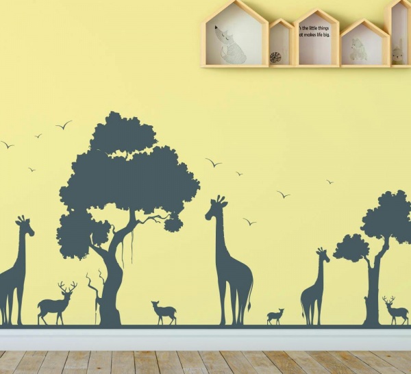 Africa Giraffes Scene Wall Art Sticker