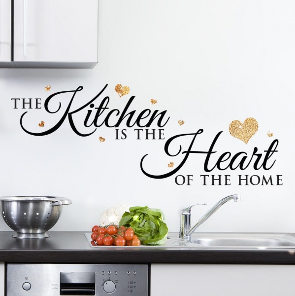Kitchen is the heart of the home Glitter Wall Sticker