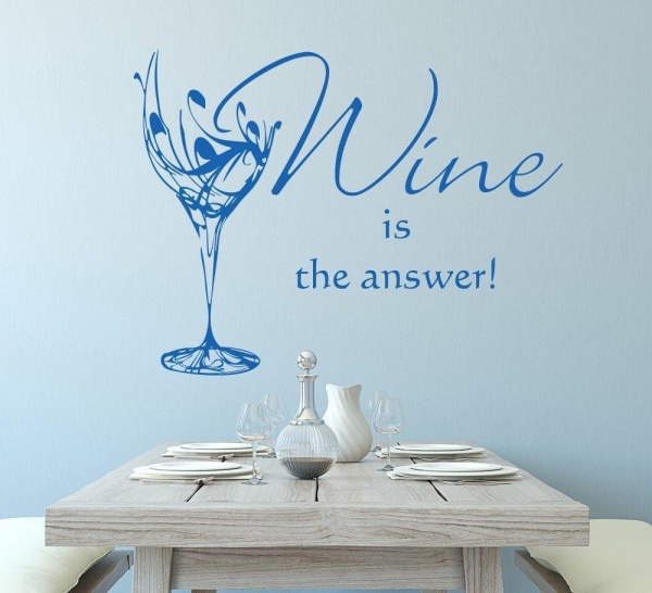 Wine Glass Wall Art Sticker Personalised