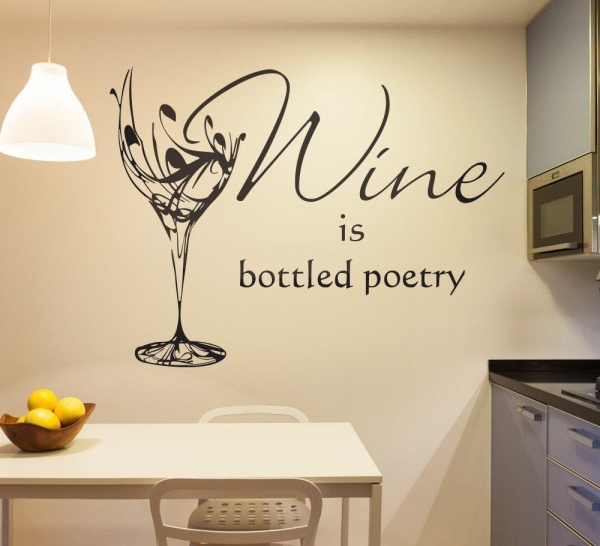 Wine Glass Wall Art Sticker Personalised
