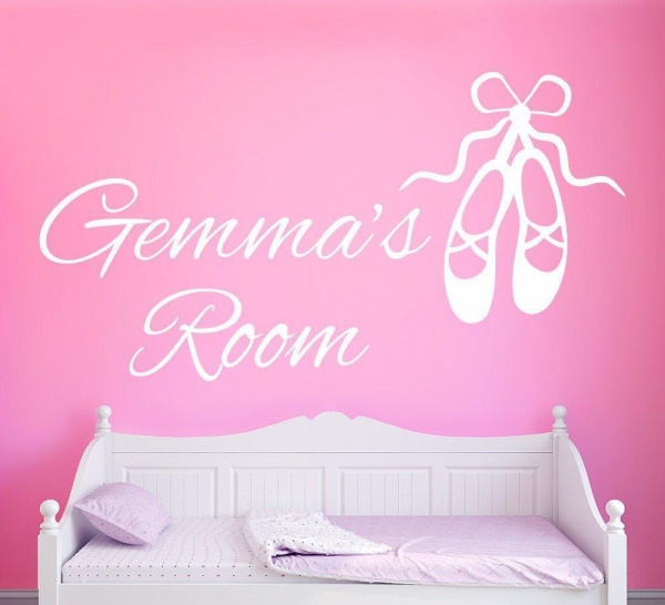 Ballet Shoes Girls Wall Art Sticker Personalised