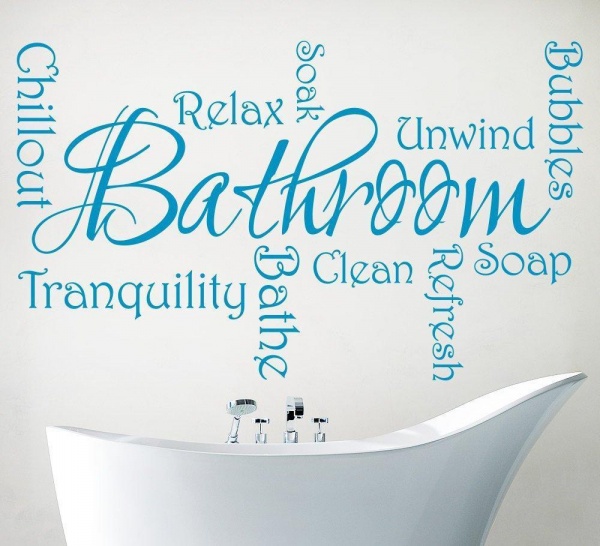 Bathroom Wall Sticker - Relax Refresh and Chillout Word Cloud Decal