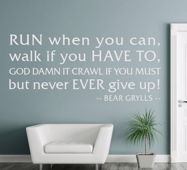 Bear Grylls Never Give Up Wall Sticker