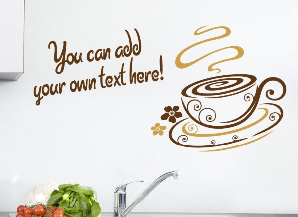 Coffee Wall Sticker swirl cup