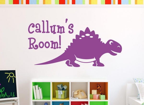 Cute Dinosaur Stegosaurus Wall Sticker Personalised