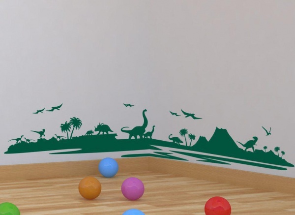 Dinosaur Wall Sticker - Dino Landscape Boys Wall Sticker
