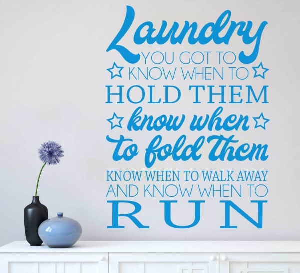 Laundry Wall Art Sticker - Know When To Hold Them
