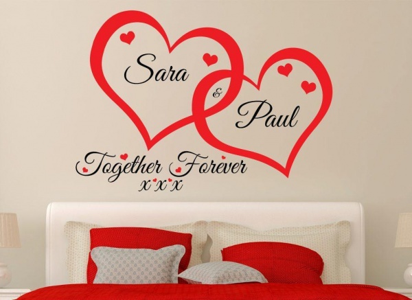 Love Hearts Wall Art Sticker Together Forever