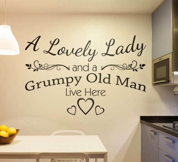 A Lovely Lady and Grumpy Old Man Live Here Wall Sticker