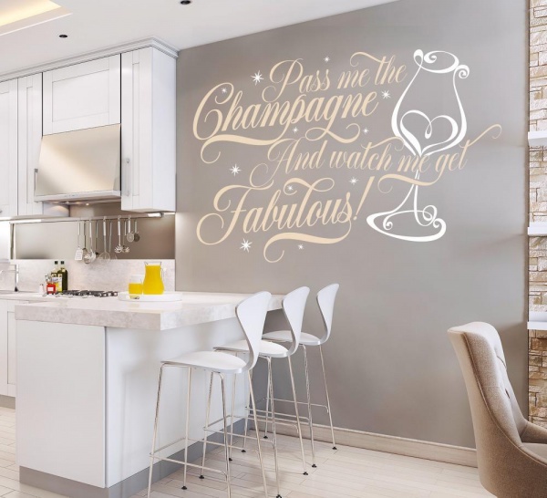 Pass me Prosecco and watch me get fabulous Wall Sticker