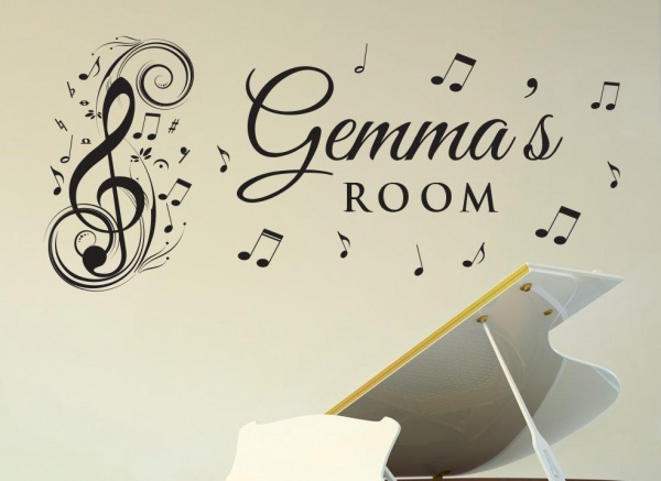 Musical Notes Wall Art Sticker Personalised