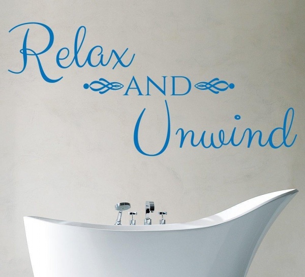Relax and Unwind Bathroom Wall Art Sticker