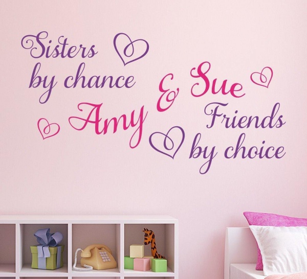 Sisters By Chance Friends by Choice Wall Sticker