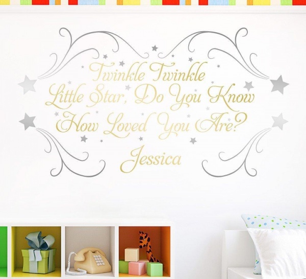 Twinkle Little Star Wall Art Sticker Personalised