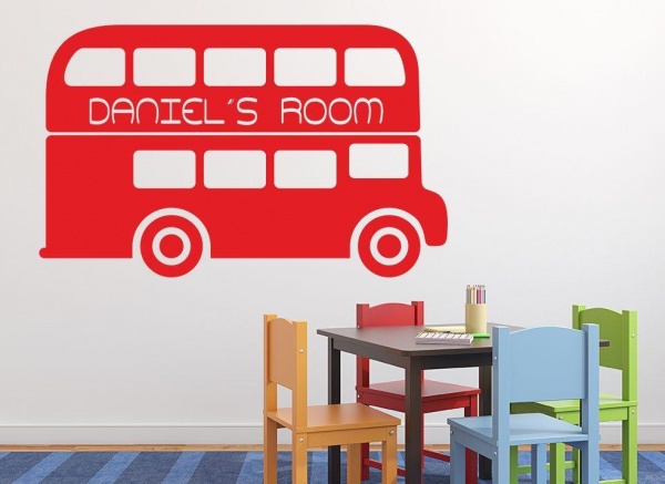 Double Decker Bus Wall Sticker Personalised