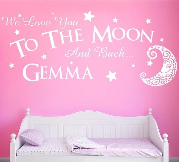 Love you to the moon and back Wall Sticker Personalised