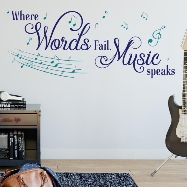 Where Words Fail Music Speaks Wall Art Sticker